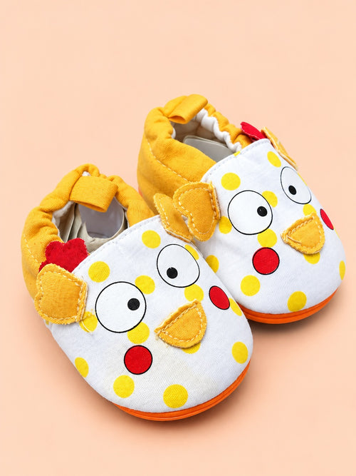 Polka Dot Cartoon Baby Shoes (Yellow)