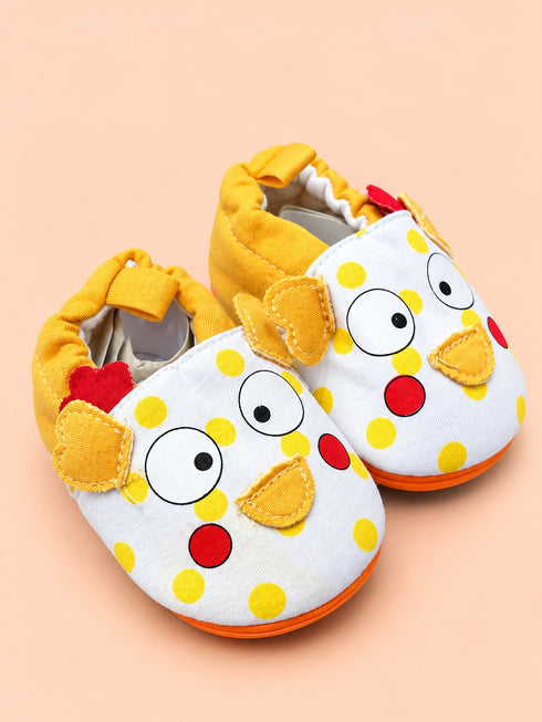 Polka Dot Cartoon Baby Shoes (Yellow)
