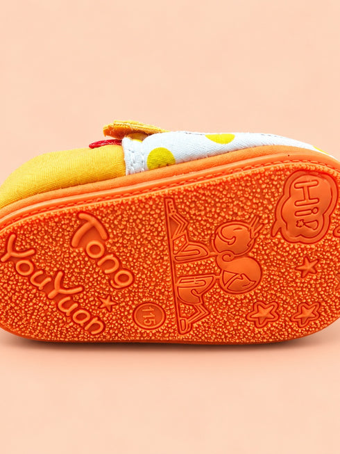 Polka Dot Cartoon Baby Shoes (Yellow)
