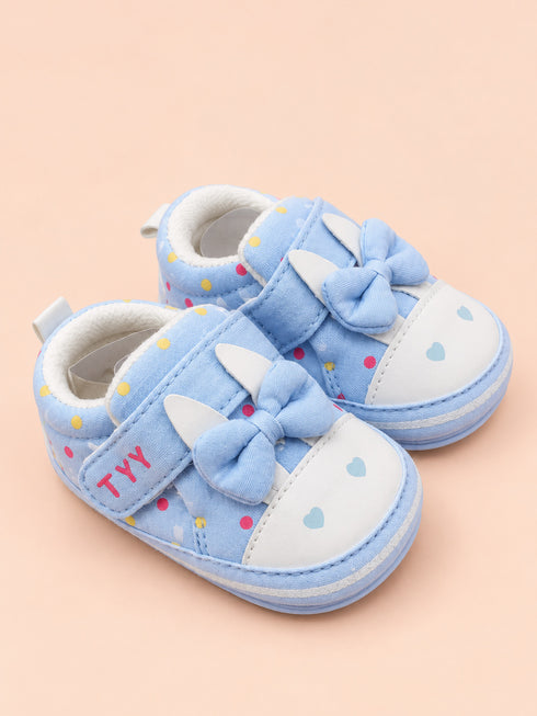 Blue Bow Baby Pre-Walker Shoes