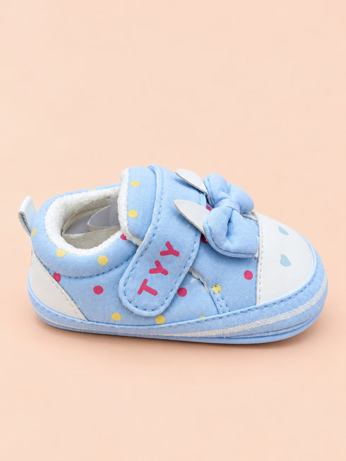 Blue Bow Baby Pre-Walker Shoes