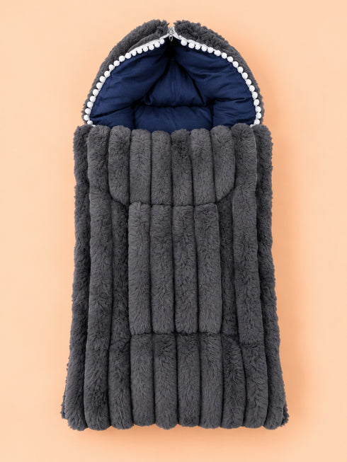 Cozy Fur Baby Sleeping Carry Nest (Charcoal)