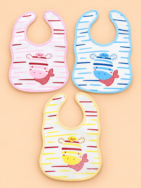 3-Pcs Zebra Printed Baby Bibs Gift Set