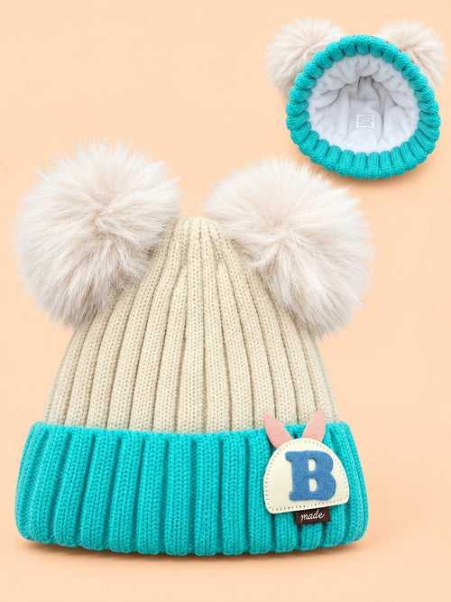 Baby Cozy Knitted Beanies (Cream)