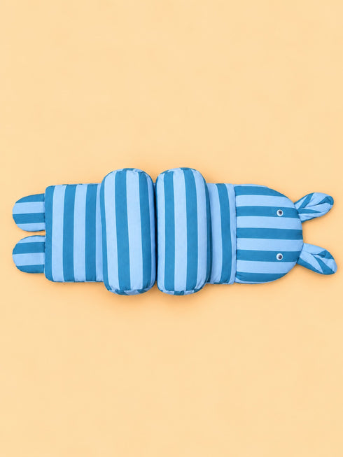 Turquoise Striped Bunny Baby Adjustable Pillow