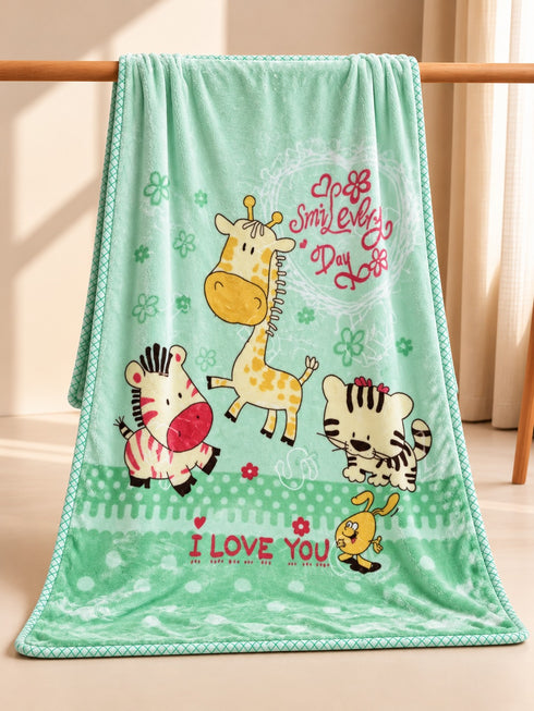 Happy Jungle Baby Soft Double-Ply Blanket (Green)