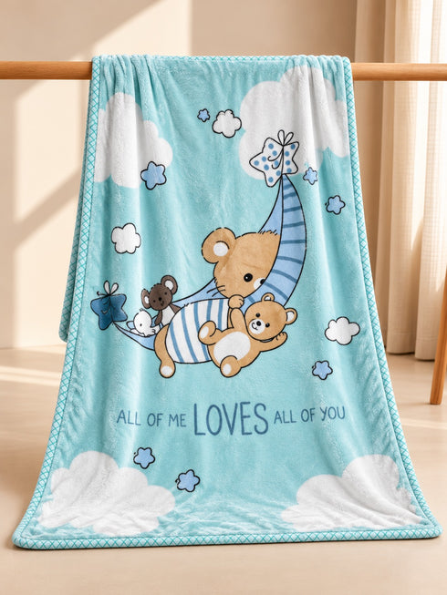 Bears Printed Baby Soft Double-Ply Blanket