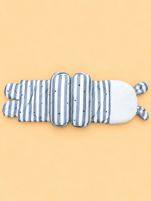 Grey Striped Baby Adjustable Pillow