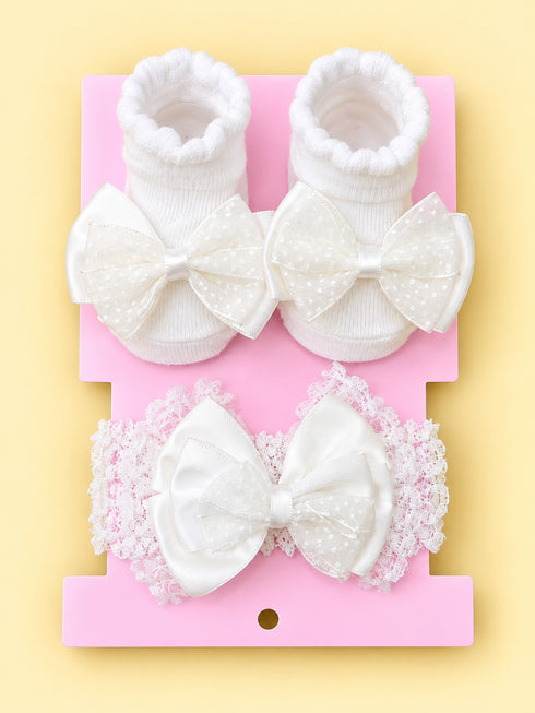2-Pcs Baby Headband & Sock Gift Set
