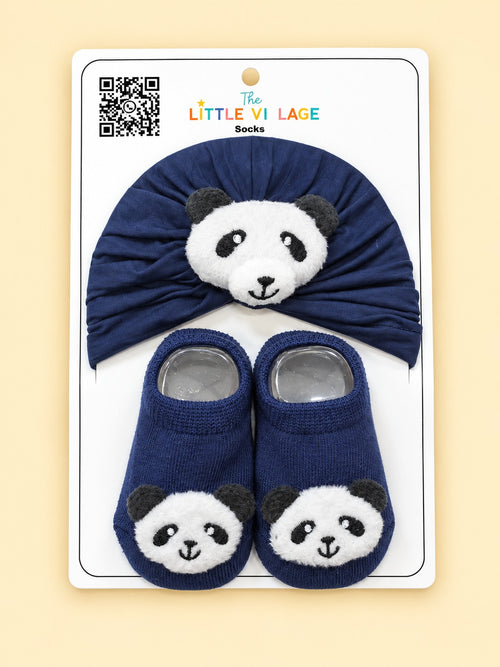 2-Pcs Baby Beanie & Booties Gift Set