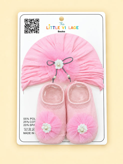2-Pcs Baby Beanie & Booties Gift Set