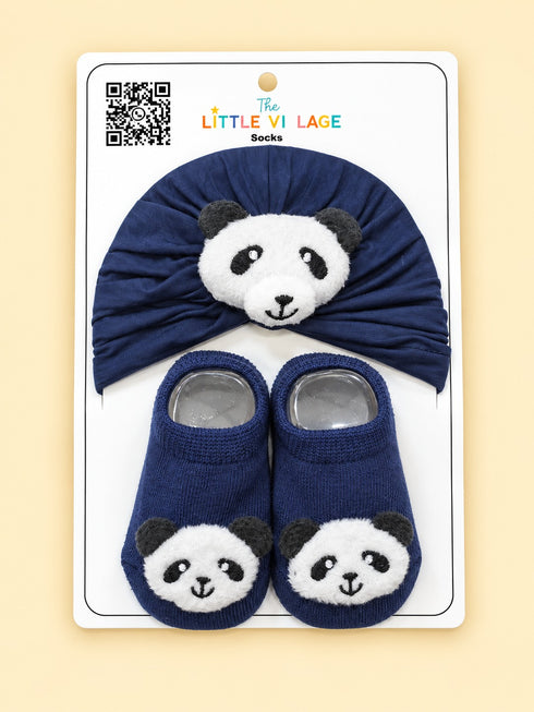 2-Pcs Baby Beanie & Booties Gift Set
