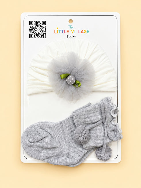 2-Pcs Baby Beanie & Long Socks Gift Set