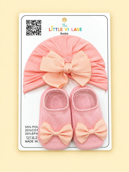 2-Pcs Baby Beanie & Booties Gift Set