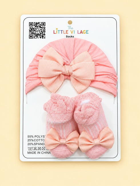 2-Pcs Baby Beanie & Socks Gift Set