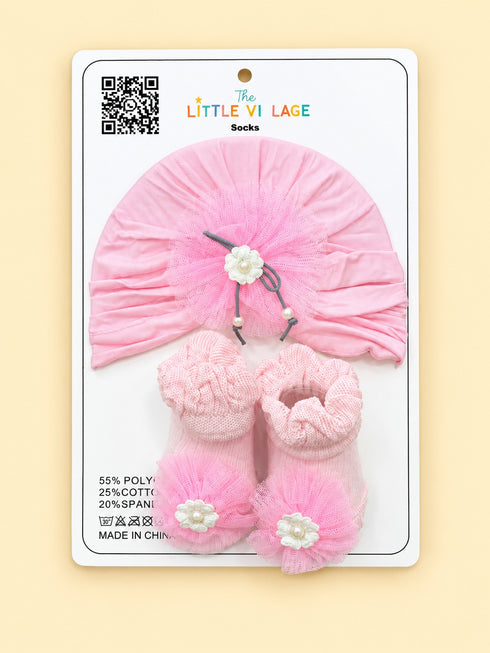2-Pcs Baby Beanie & Socks Gift Set