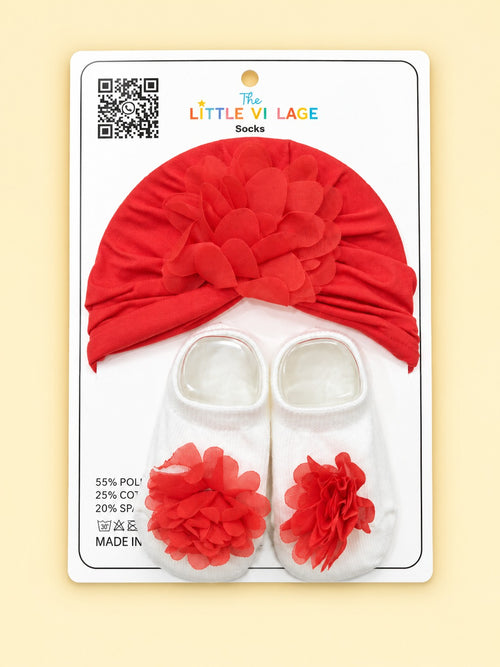 2-Pcs Baby Beanie & Booties Gift Set
