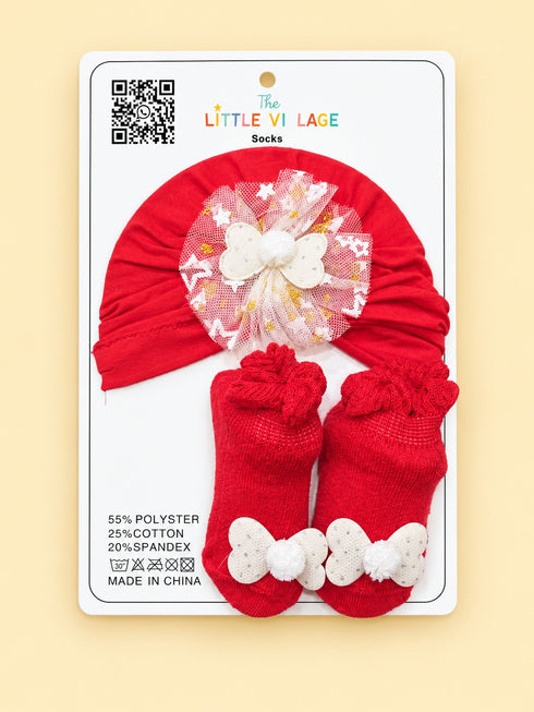 2-Pcs Baby Beanie & Socks Gift Set