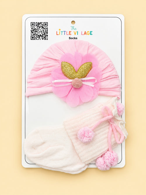 2-Pcs Baby Beanie & Long Socks Gift Set
