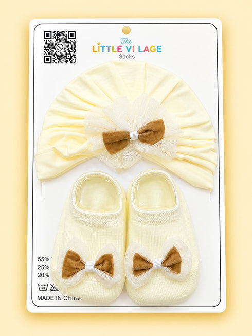 2-Pcs Baby Beanie & Booties Gift Set