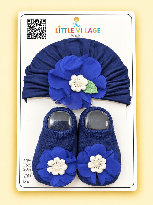 2-Pcs Baby Beanie & Booties Gift Set