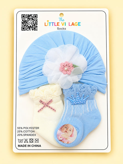 3-Pcs Baby Beanie & Socks Gift Set