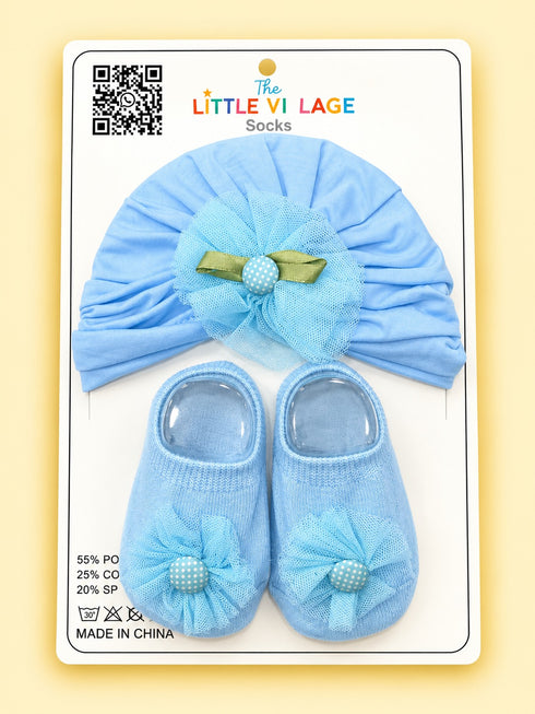 2-Pcs Baby Beanie & Booties Gift Set