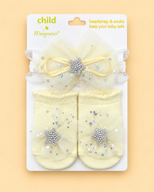 2-Pcs Baby Headband & Sock Gift Set