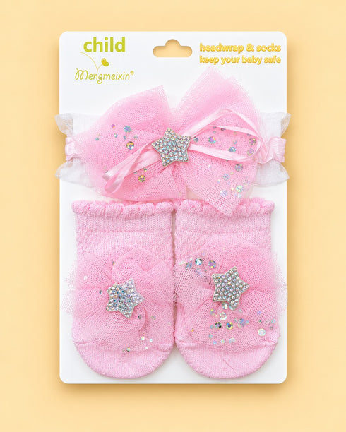 2-Pcs Baby Headband & Sock Gift Set