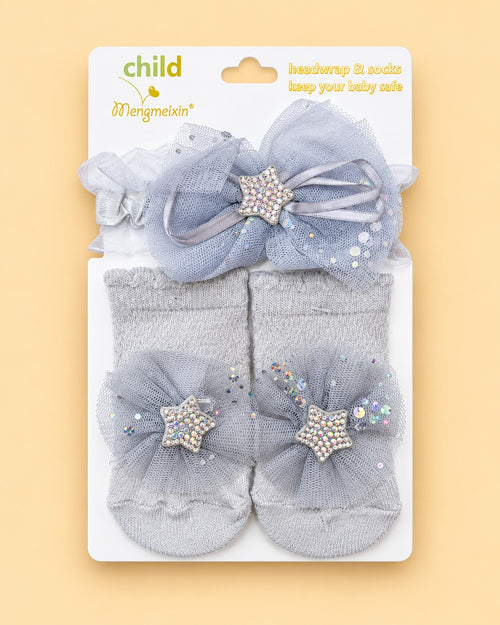 2-Pcs Baby Headband & Sock Gift Set