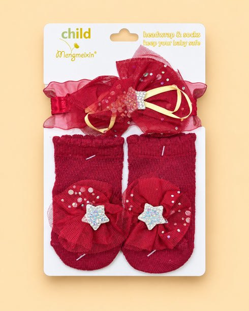 2-Pcs Baby Headband & Sock Gift Set
