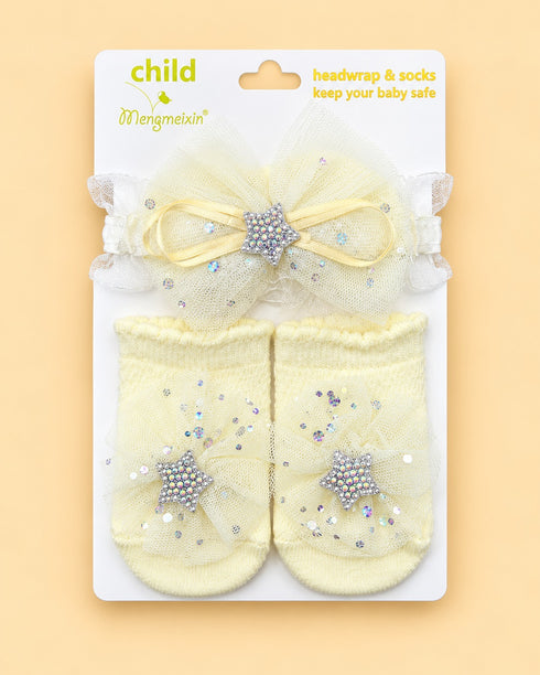 2-Pcs Baby Headband & Sock Gift Set
