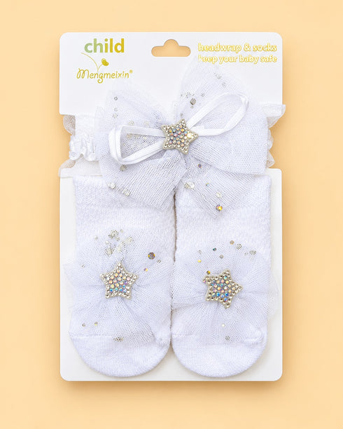 2-Pcs Baby Headband & Sock Gift Set