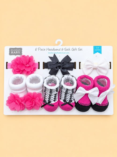 Baby 6-Pcs Headband & Sock Gift Set