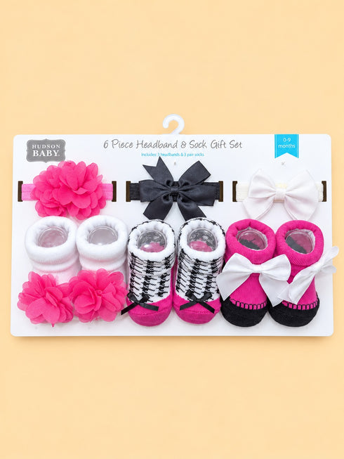 Baby 6-Pcs Headband & Sock Gift Set