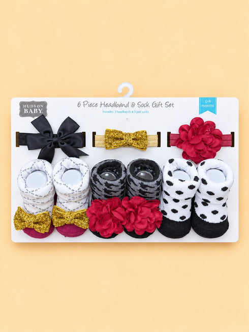 Baby 6-Pcs Headband & Sock Gift Set