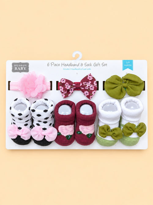 Baby 6-Pcs Headband & Sock Gift Set