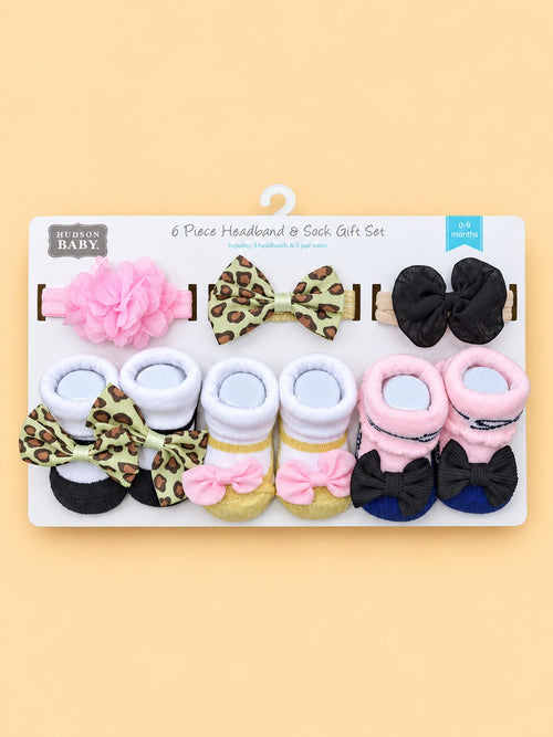 Baby 6-Pcs Headband & Sock Gift Set