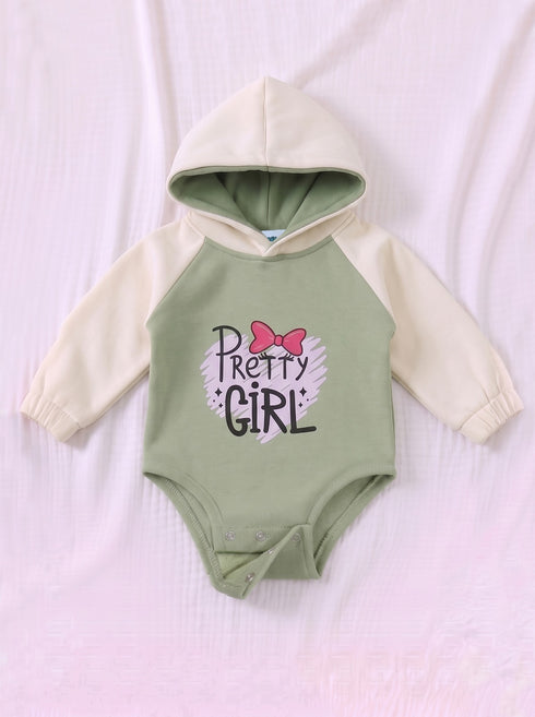 Pretty Girl Fleece Hooded Bodysuit Set