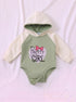 Pretty Girl Fleece Hooded Bodysuit Set