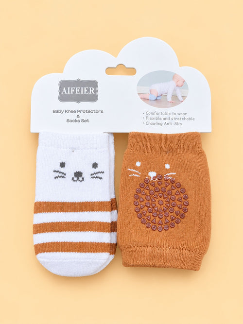 2-Pcs Baby Knee Pads & Socks Gift Set