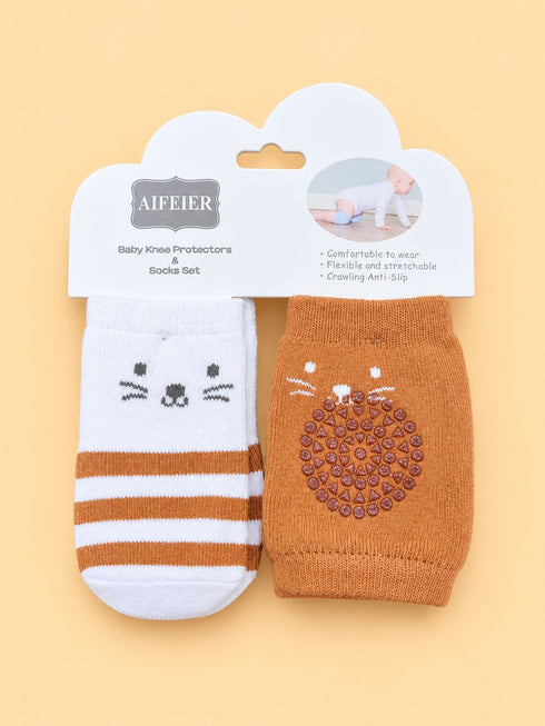 2-Pcs Baby Knee Pads & Socks Gift Set