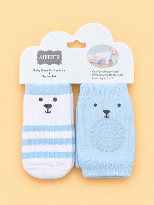 2-Pcs Baby Knee Pads & Socks Gift Set