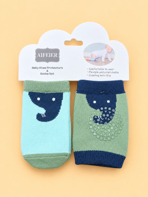 2-Pcs Baby Knee Pads & Socks Gift Set