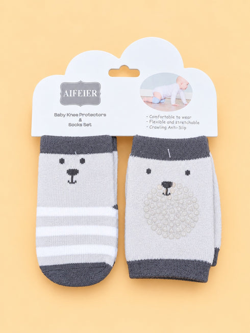 2-Pcs Baby Knee Pads & Socks Gift Set