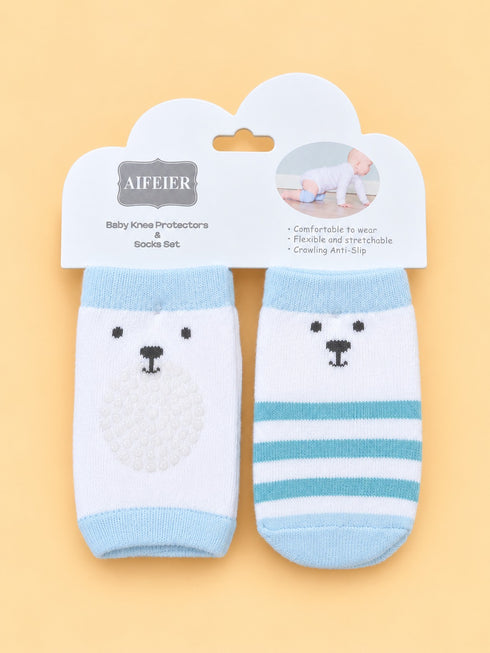 2-Pcs Baby Knee Pads & Socks Gift Set