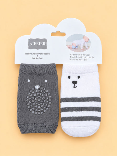 2-Pcs Baby Knee Pads & Socks Gift Set