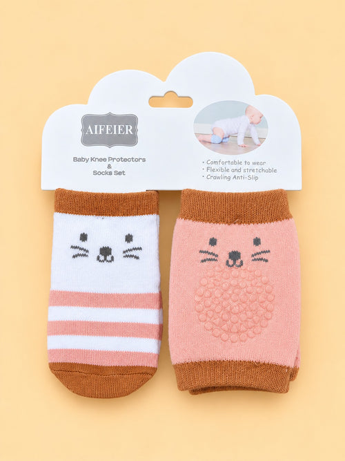 2-Pcs Baby Knee Pads & Socks Gift Set