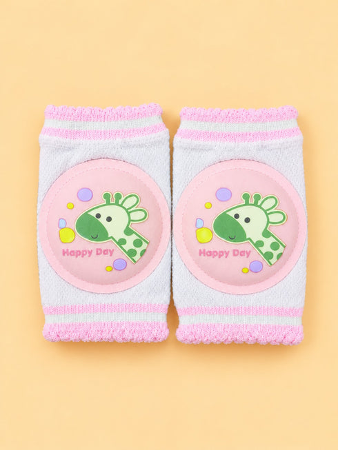 Giraffe Printed Baby Knee Pads (Pink)