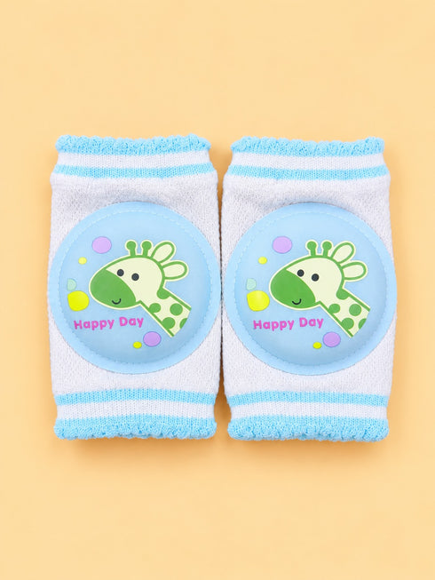 Giraffe Printed Baby Knee Pads (Blue)